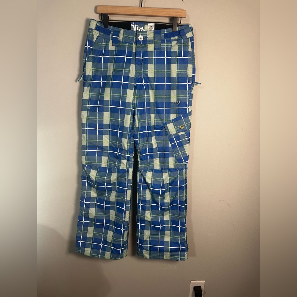 Orage Women's Chica Insulated Ski Pants - Blue & Green Plaid - Size‎ Medium NWOT